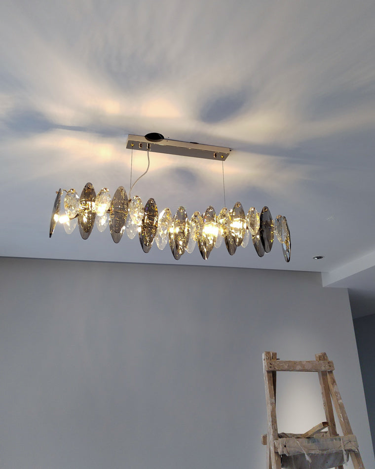 Olverai Smoked Crystal Linear Chandelier