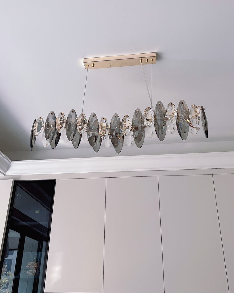 Olverai Smoked Crystal Linear Chandelier