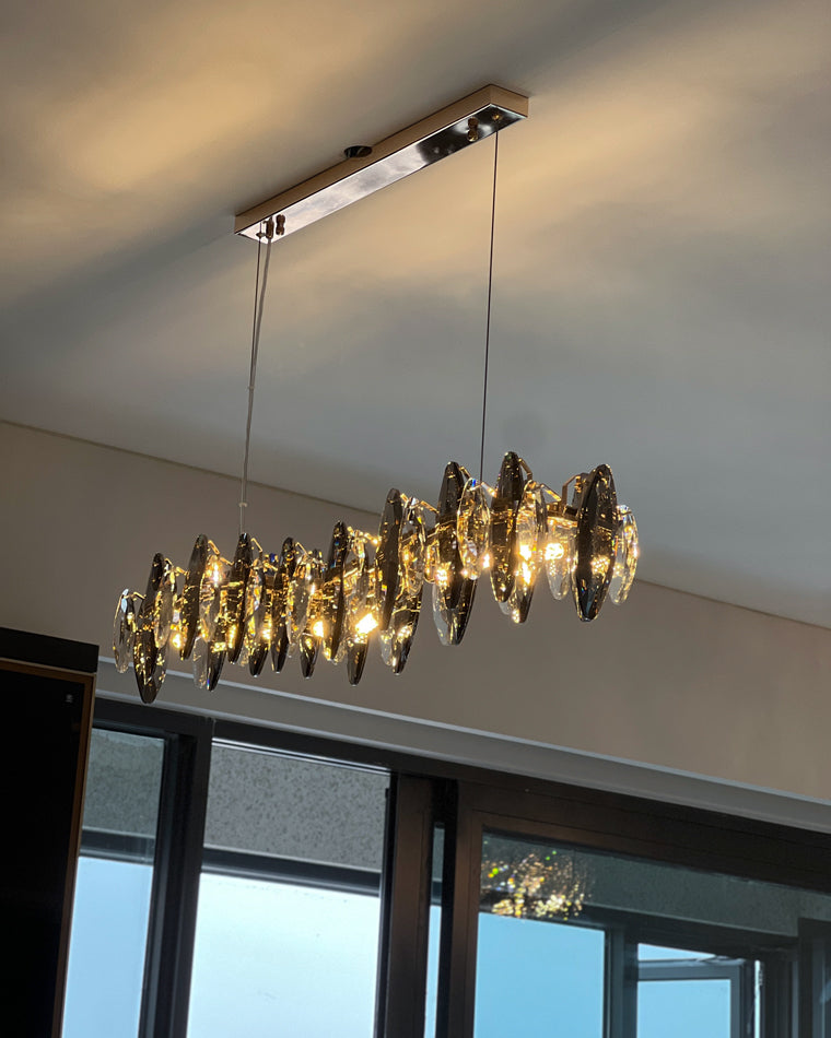 Olverai Smoked Crystal Linear Chandelier