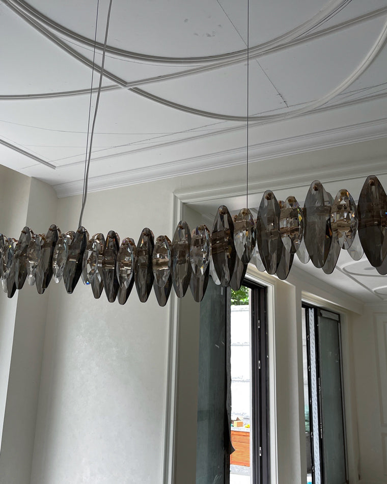Olverai Smoked Crystal Linear Chandelier