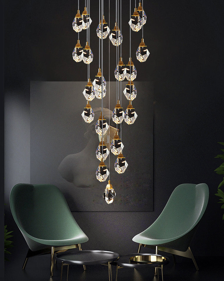 Olverai Rock Crystal Rain Chandelier