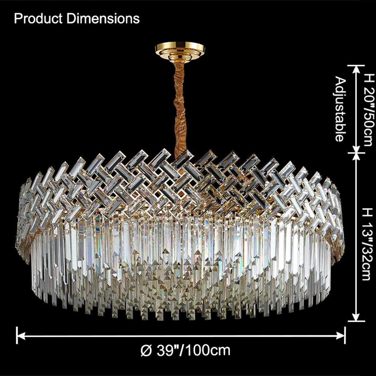 Olverai Shield Crystal Round Chandelier