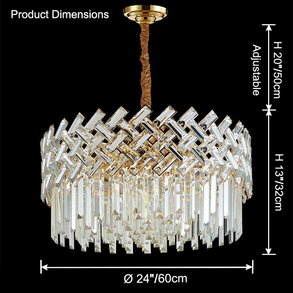 Olverai Shield Crystal Round Chandelier