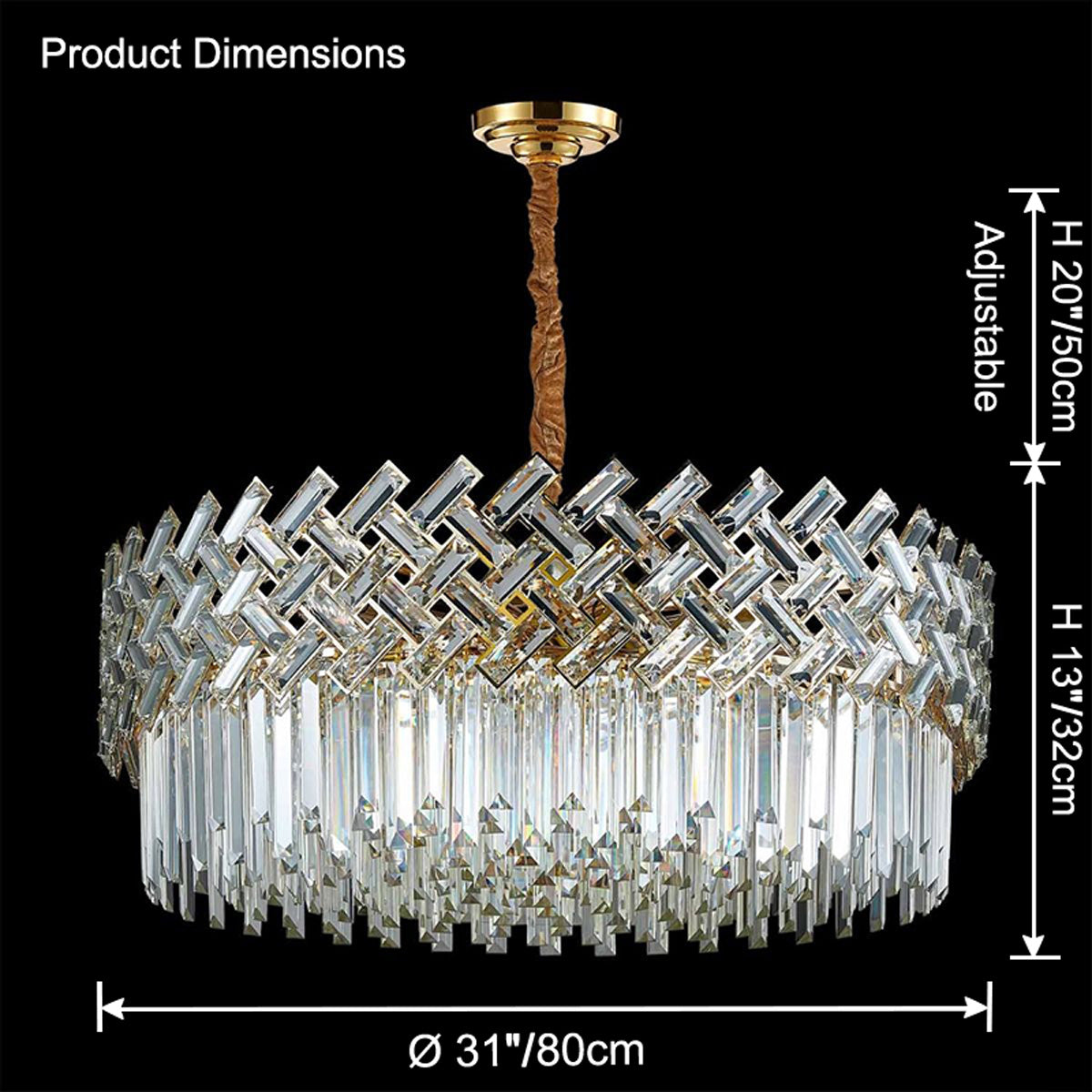 Olverai Shield Crystal Round Chandelier