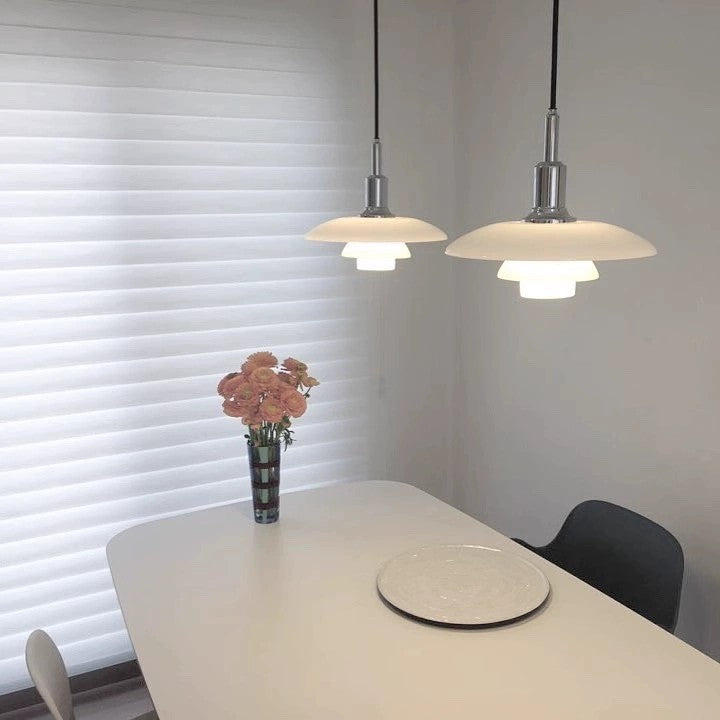 Olverai Danish Designer Milk Glass Pendant Lamp