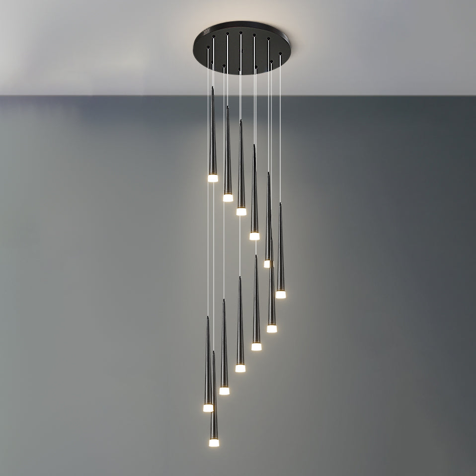 Olverai Cone Spiral Cascading Chandelier