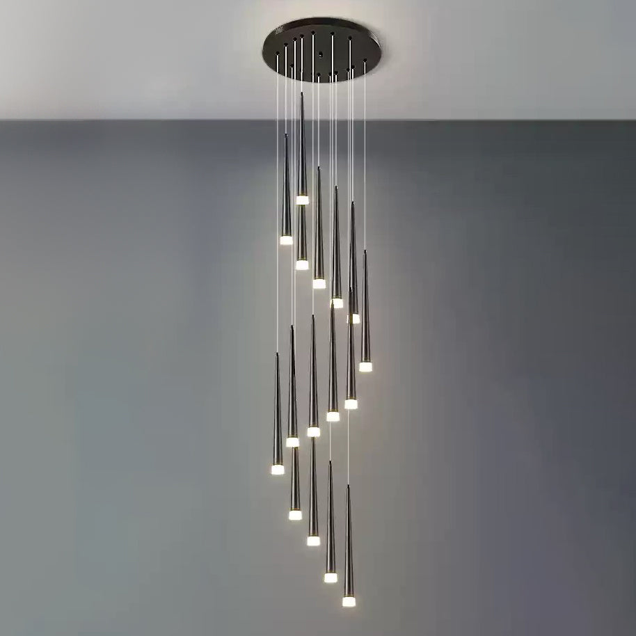 Olverai Cone Spiral Cascading Chandelier