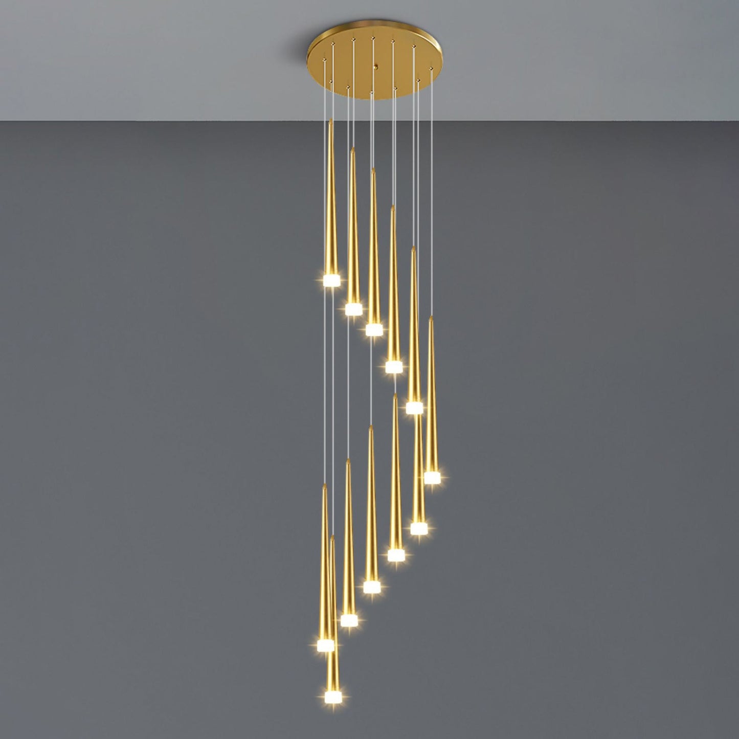 Olverai Cone Spiral Cascading Chandelier