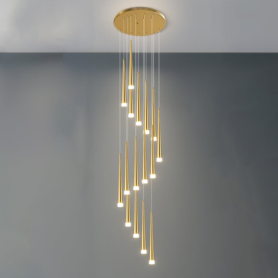 Olverai Cone Spiral Cascading Chandelier
