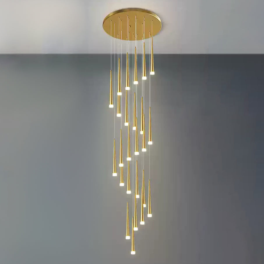 Olverai Cone Spiral Cascading Chandelier