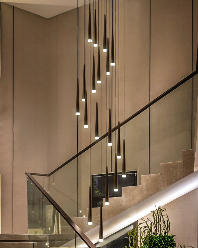 Olverai Cone Spiral Cascading Chandelier