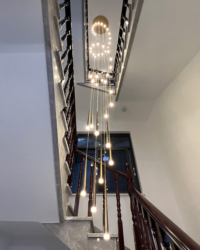 Olverai Cone Spiral Cascading Chandelier