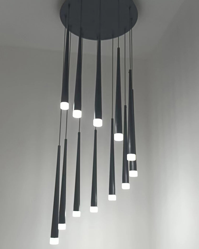 Olverai Cone Spiral Cascading Chandelier
