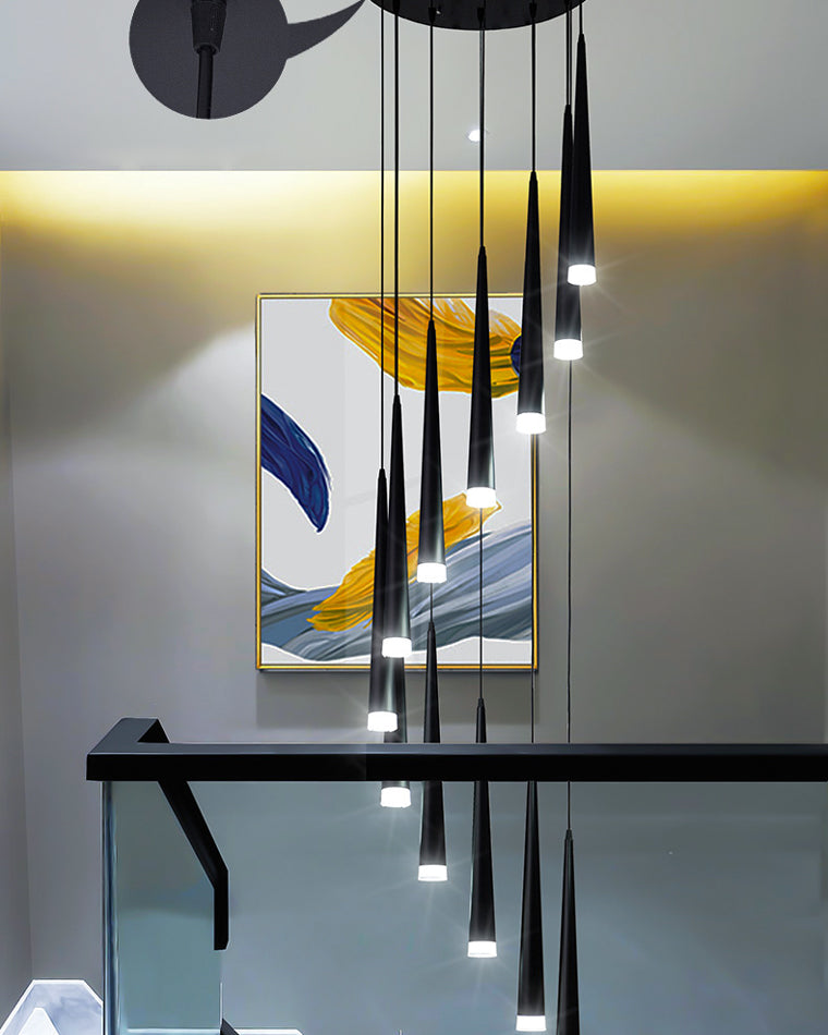 Olverai Cone Spiral Cascading Chandelier