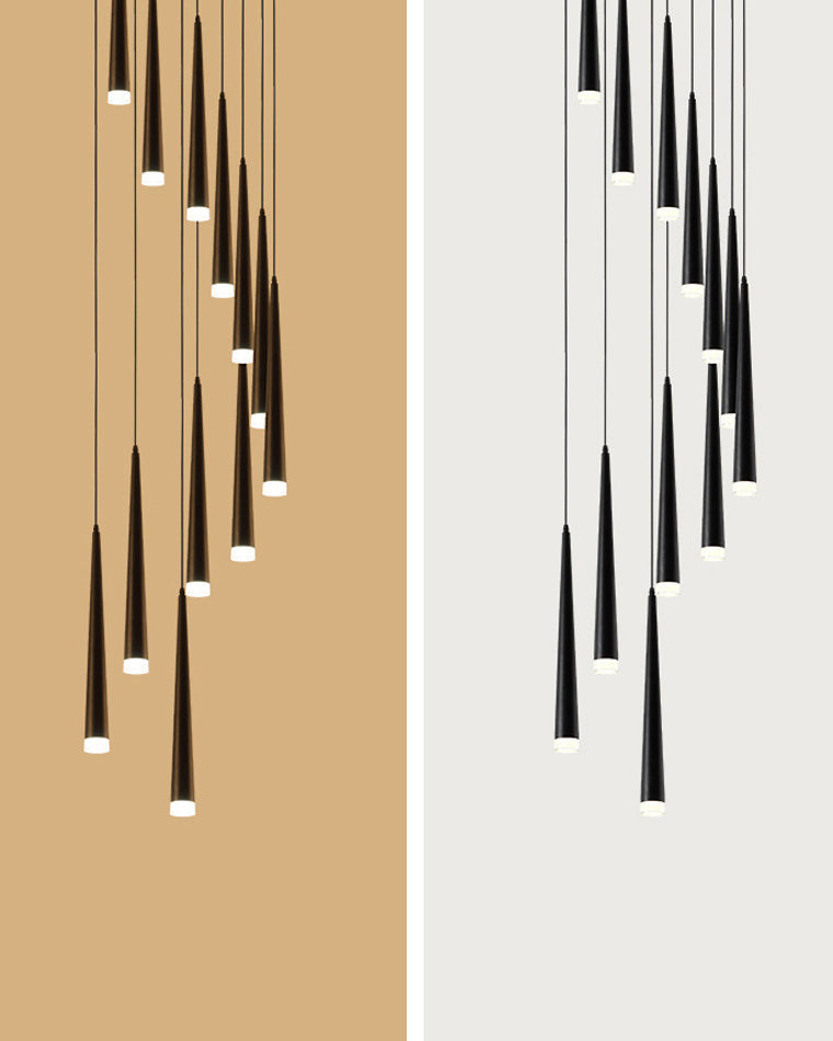 Olverai Cone Spiral Cascading Chandelier