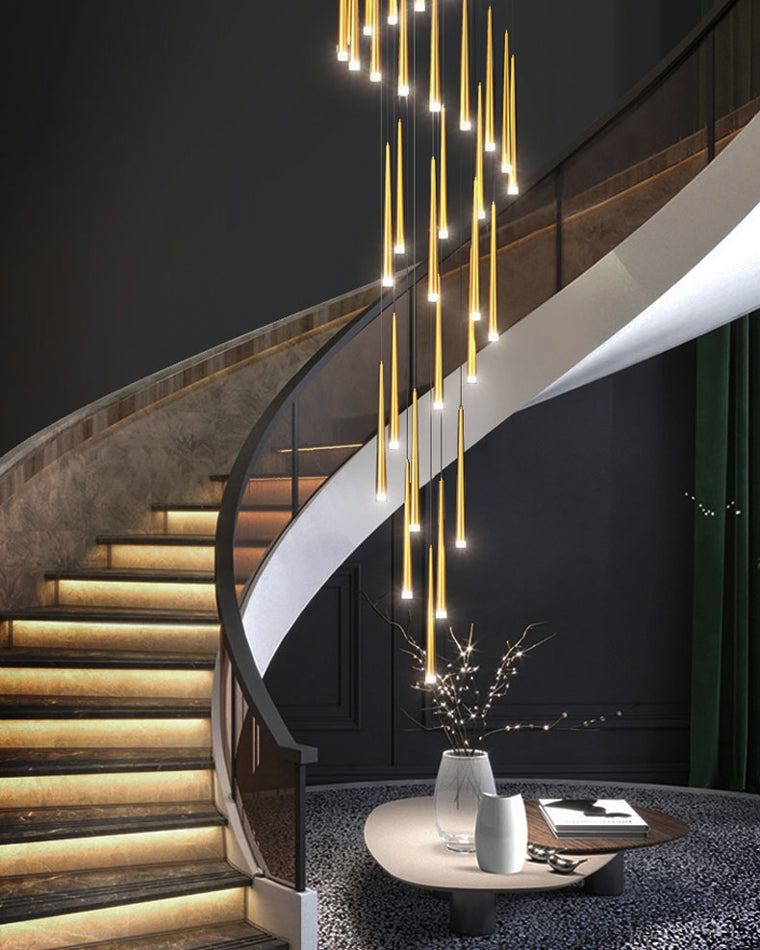 Olverai Cone Spiral Cascading Chandelier