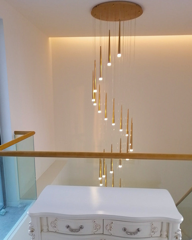 Olverai Cone Spiral Cascading Chandelier