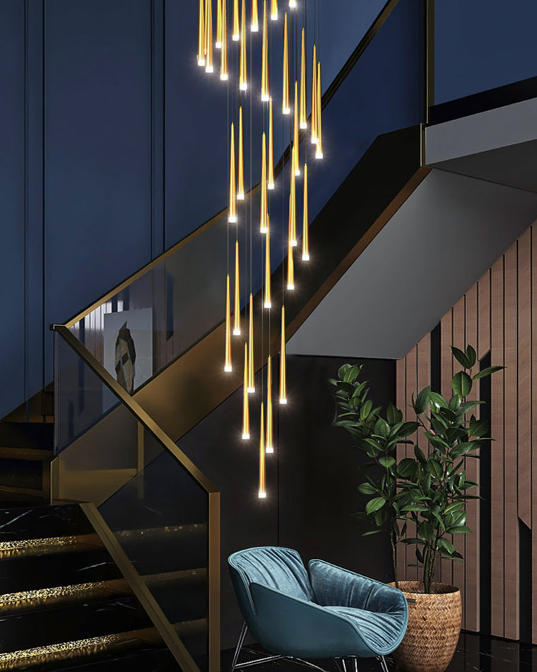 Olverai Cone Spiral Cascading Chandelier