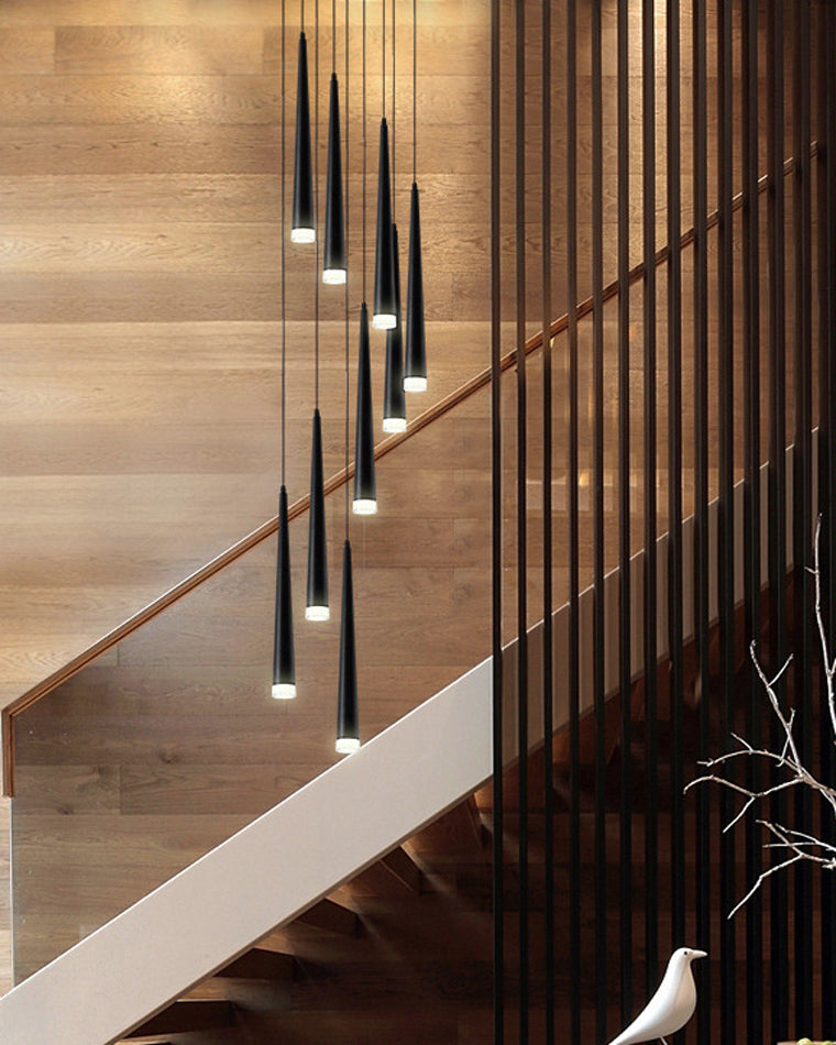 Olverai Cone Spiral Cascading Chandelier