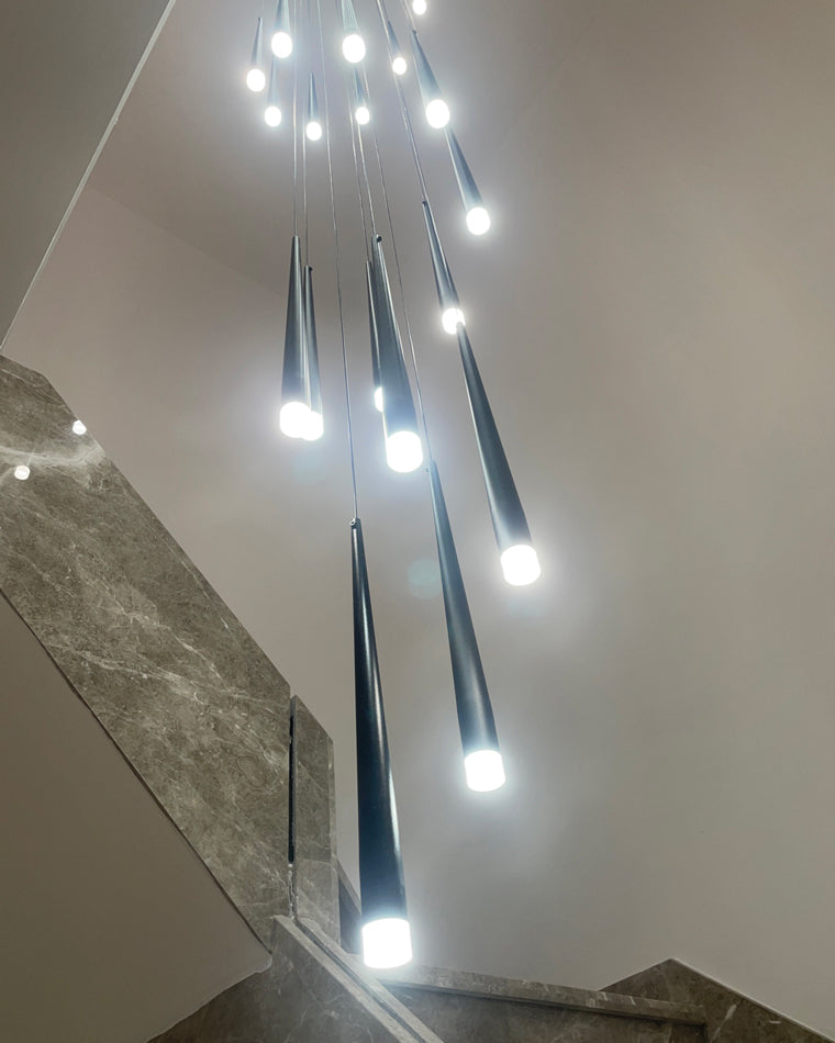 Olverai Cone Spiral Cascading Chandelier