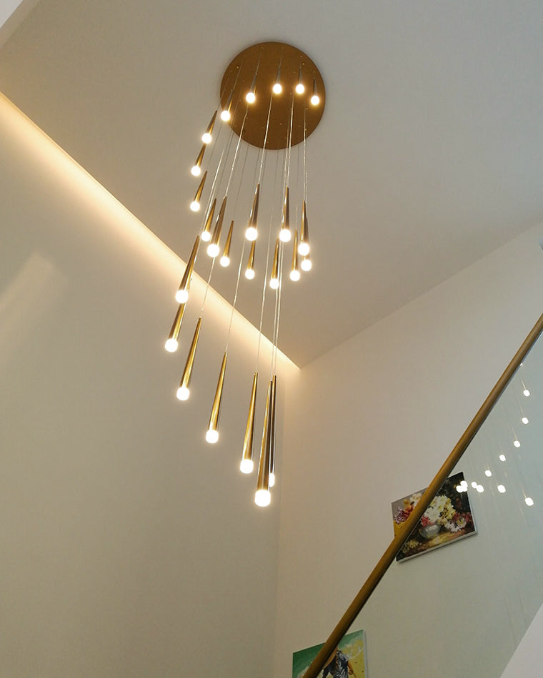Olverai Cone Spiral Cascading Chandelier