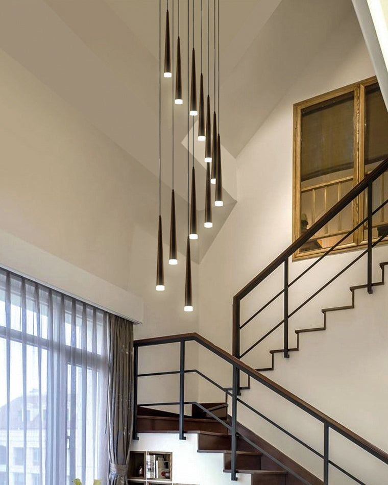 Olverai Cone Spiral Cascading Chandelier