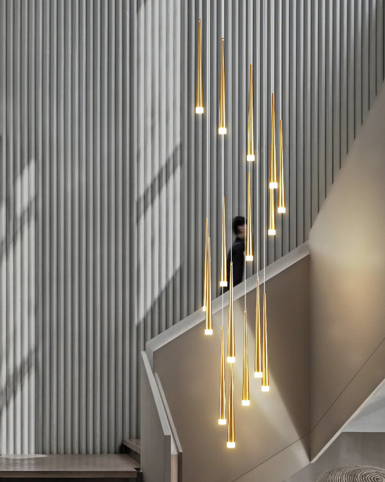 Olverai Cone Spiral Cascading Chandelier
