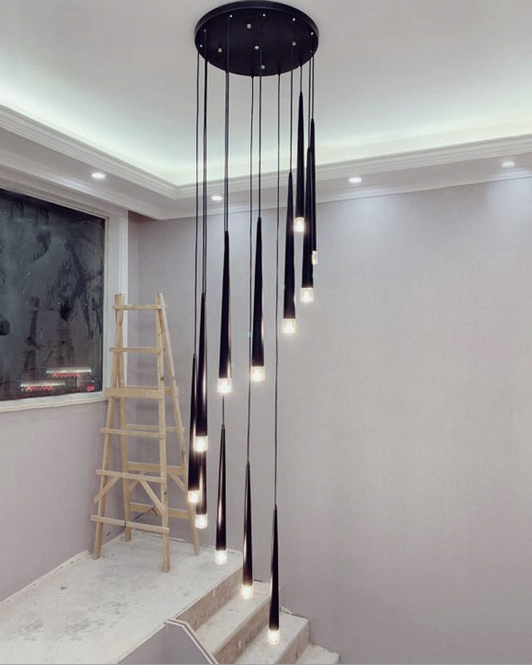 Olverai Cone Spiral Cascading Chandelier