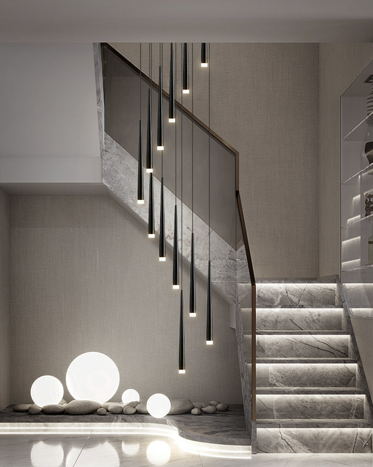 Olverai Cone Spiral Cascading Chandelier