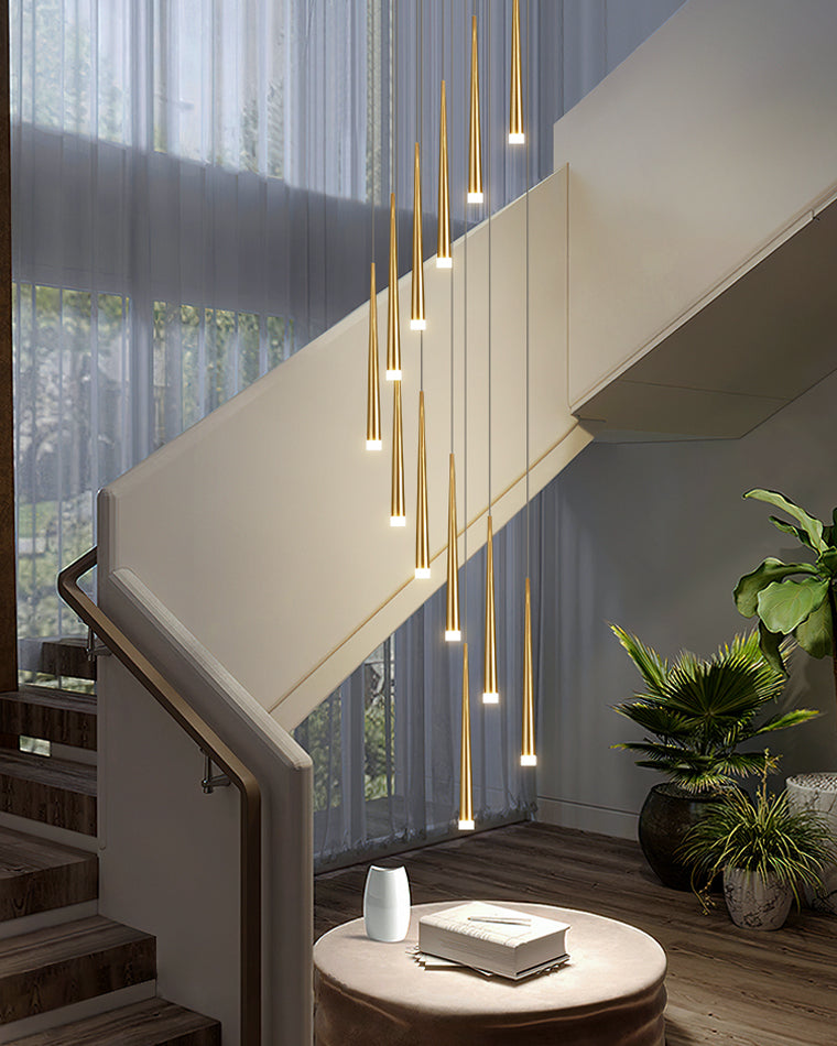 Olverai Cone Spiral Cascading Chandelier