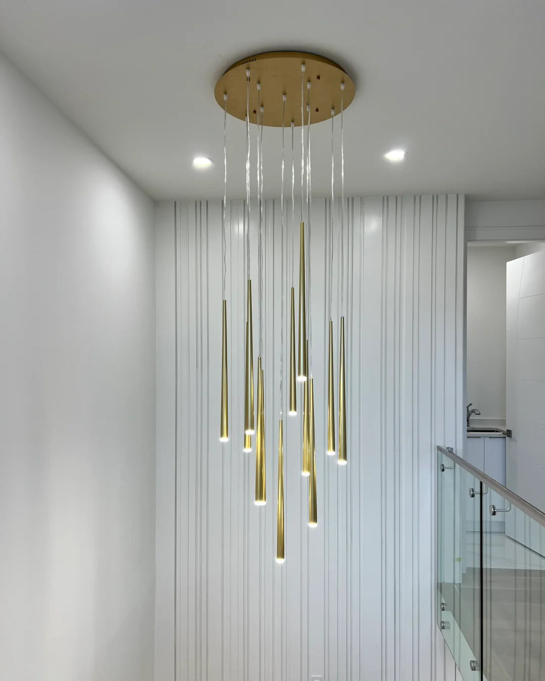 Olverai Cone Spiral Cascading Chandelier