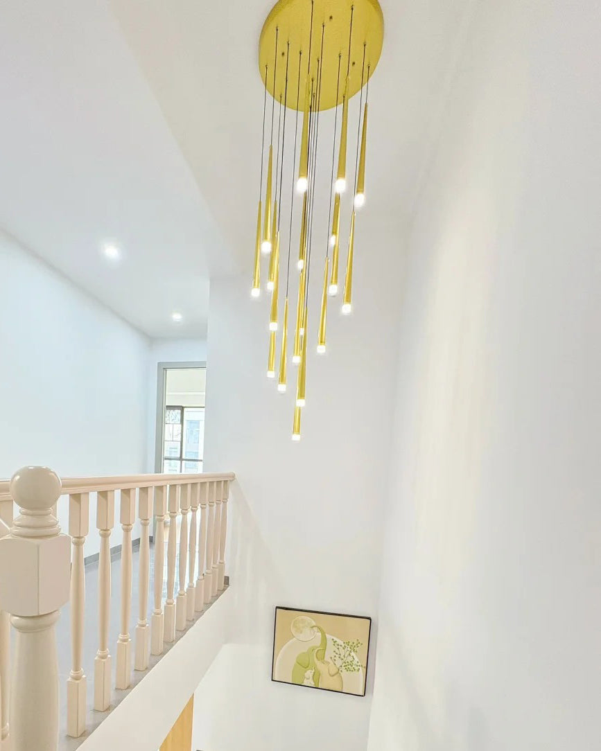 Olverai Cone Spiral Cascading Chandelier