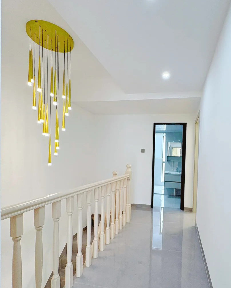Olverai Cone Spiral Cascading Chandelier