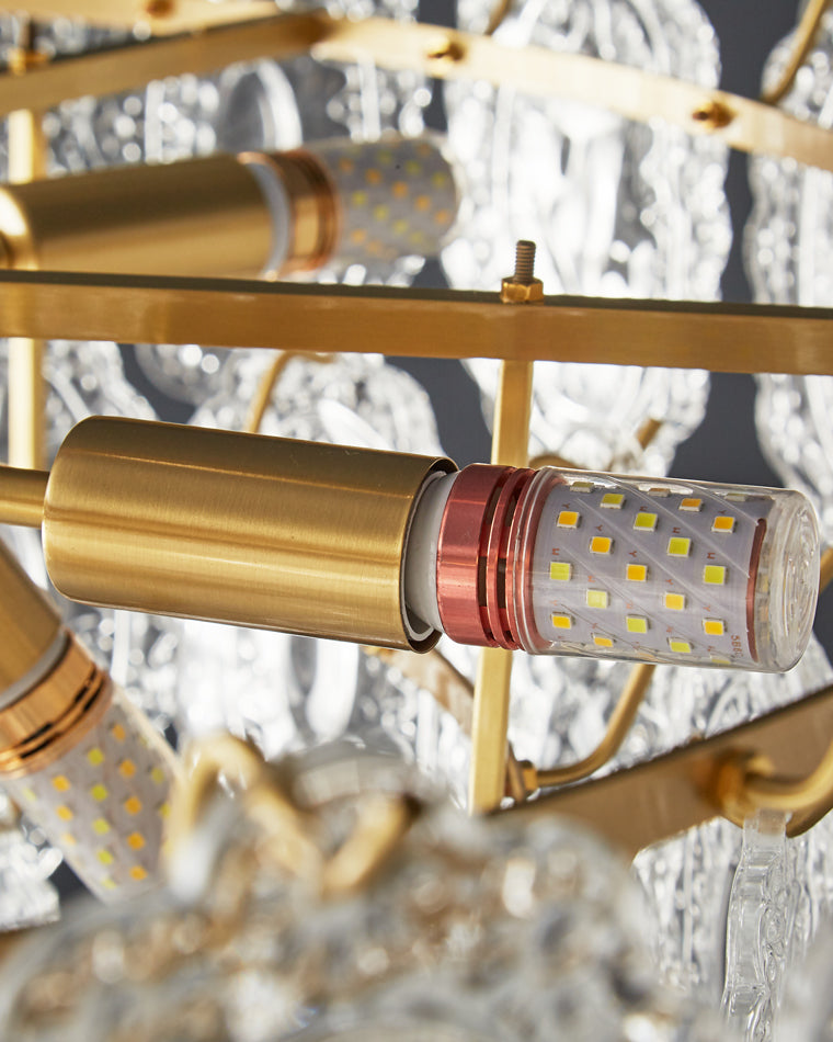 Olverai Tiered Textured Glass Chandelier