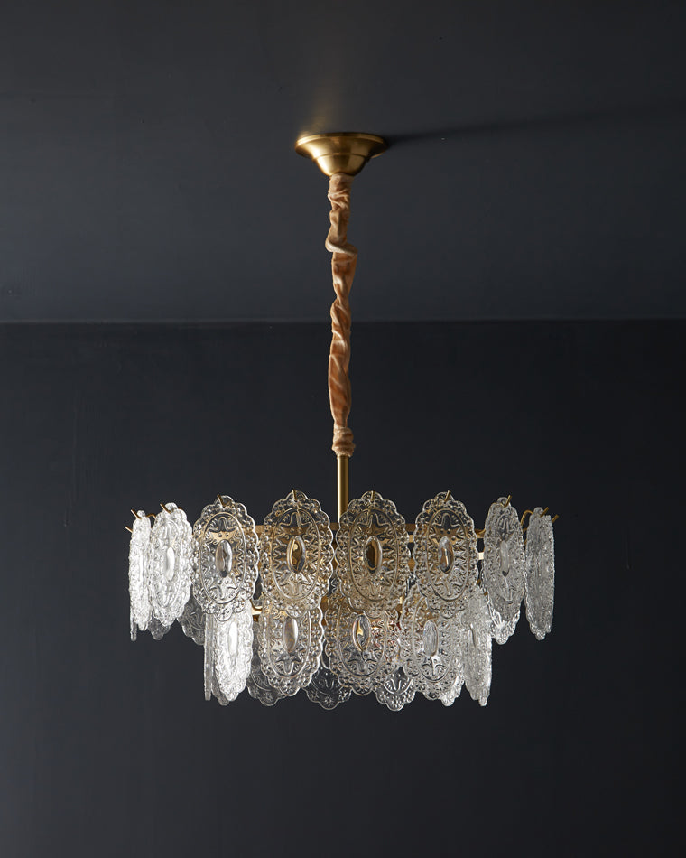 Olverai Tiered Textured Glass Chandelier