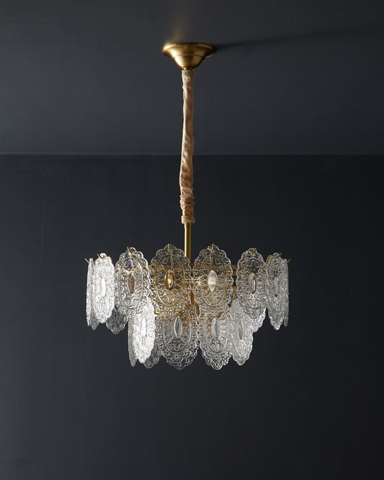 Olverai Tiered Textured Glass Chandelier