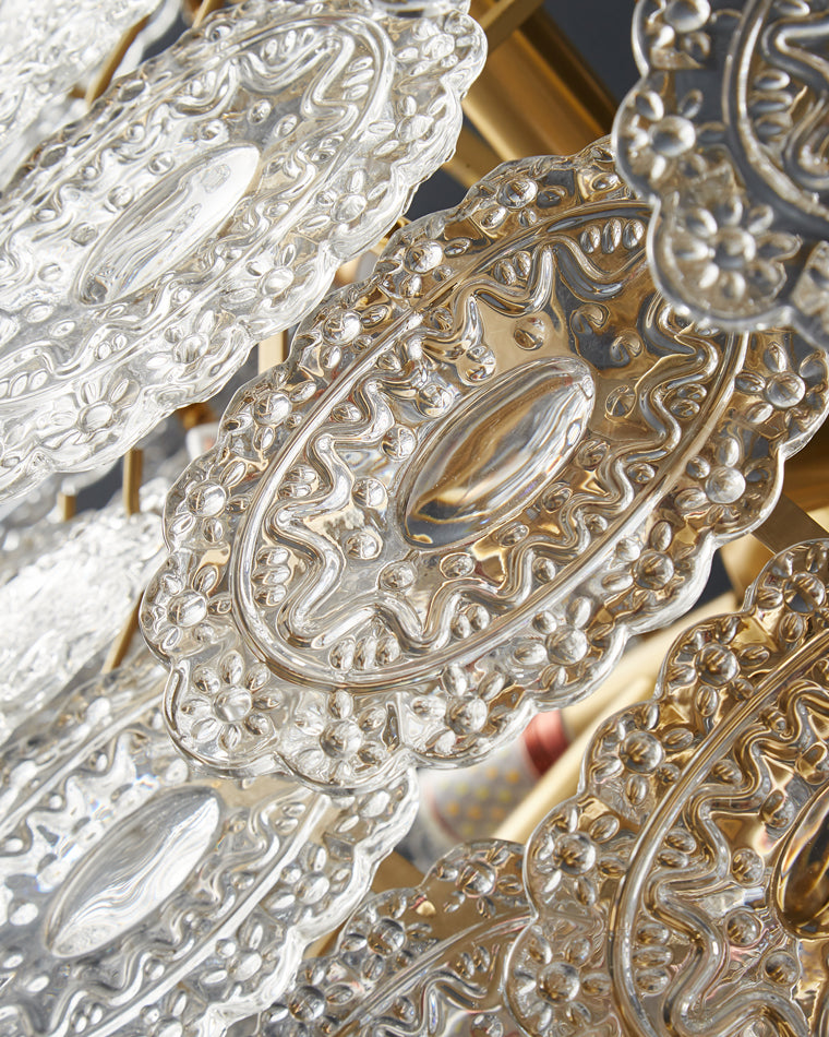 Olverai Tiered Textured Glass Chandelier