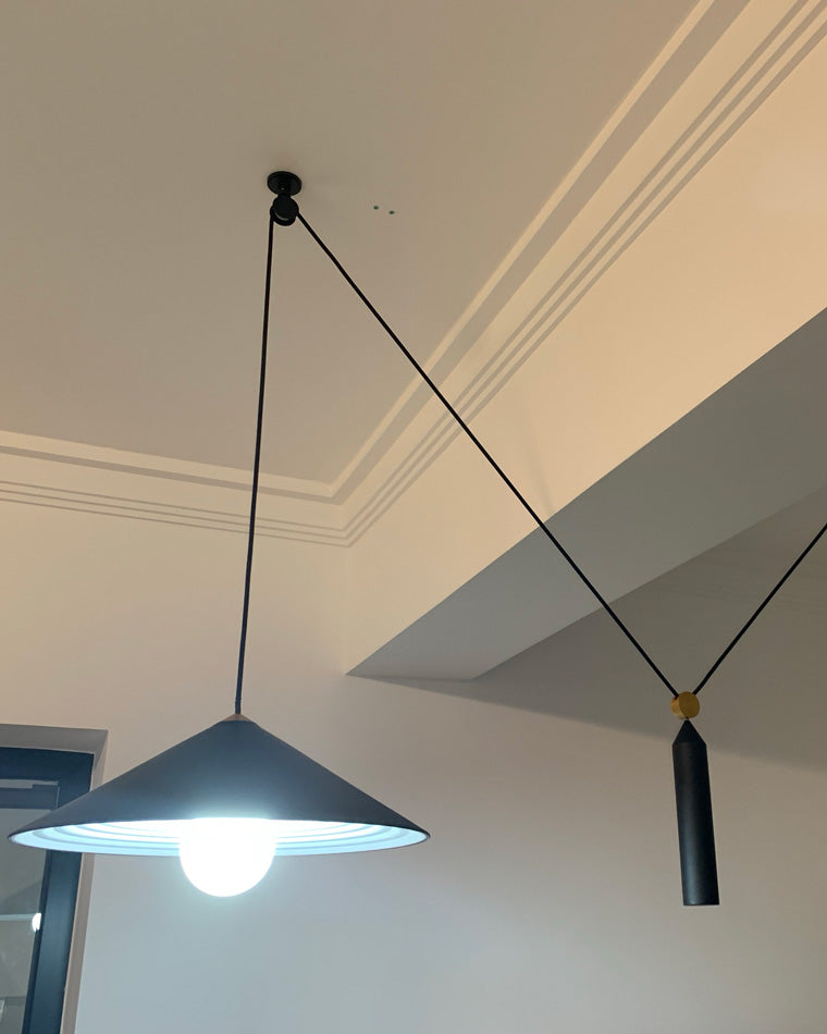 OlveraiCone Counterweight Pulley Swag Pendant Lamp