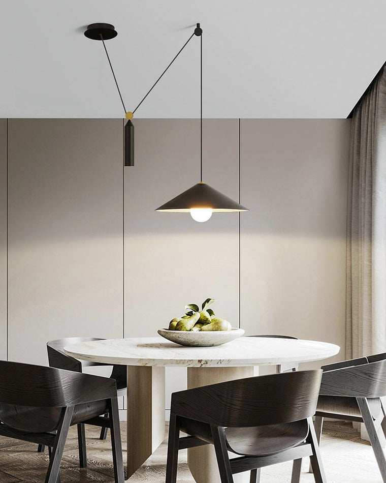 OlveraiCone Counterweight Pulley Swag Pendant Lamp