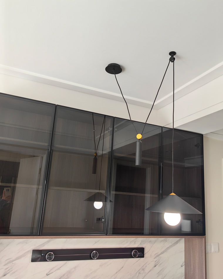OlveraiCone Counterweight Pulley Swag Pendant Lamp