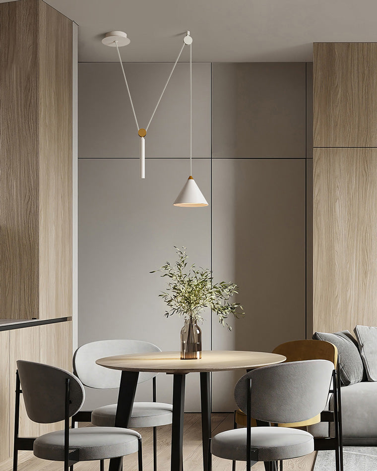 OlveraiCone Counterweight Pulley Swag Pendant Lamp