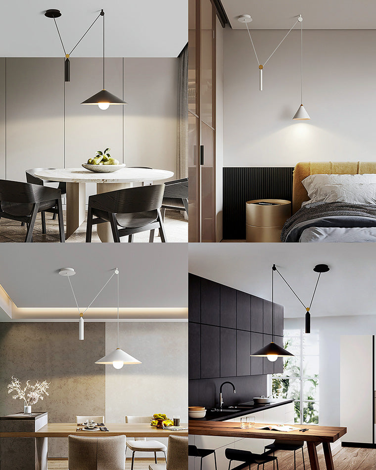 OlveraiCone Counterweight Pulley Swag Pendant Lamp