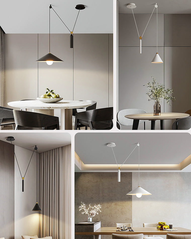 OlveraiCone Counterweight Pulley Swag Pendant Lamp