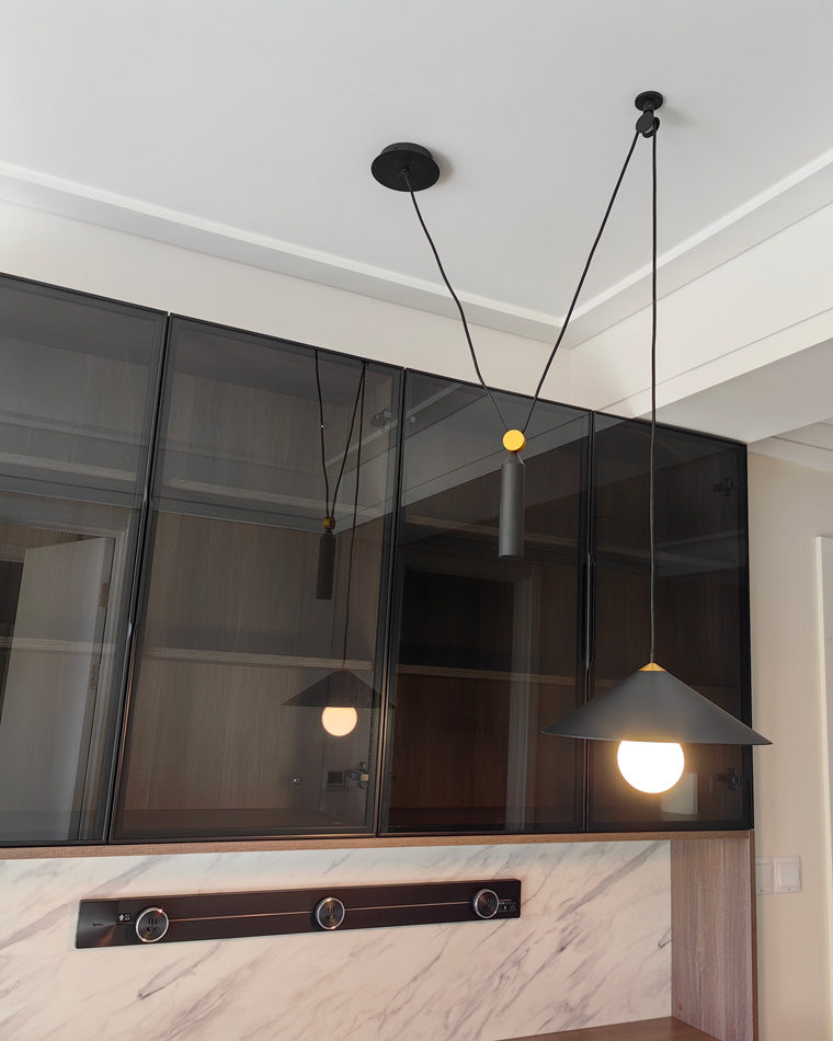 OlveraiCone Counterweight Pulley Swag Pendant Lamp