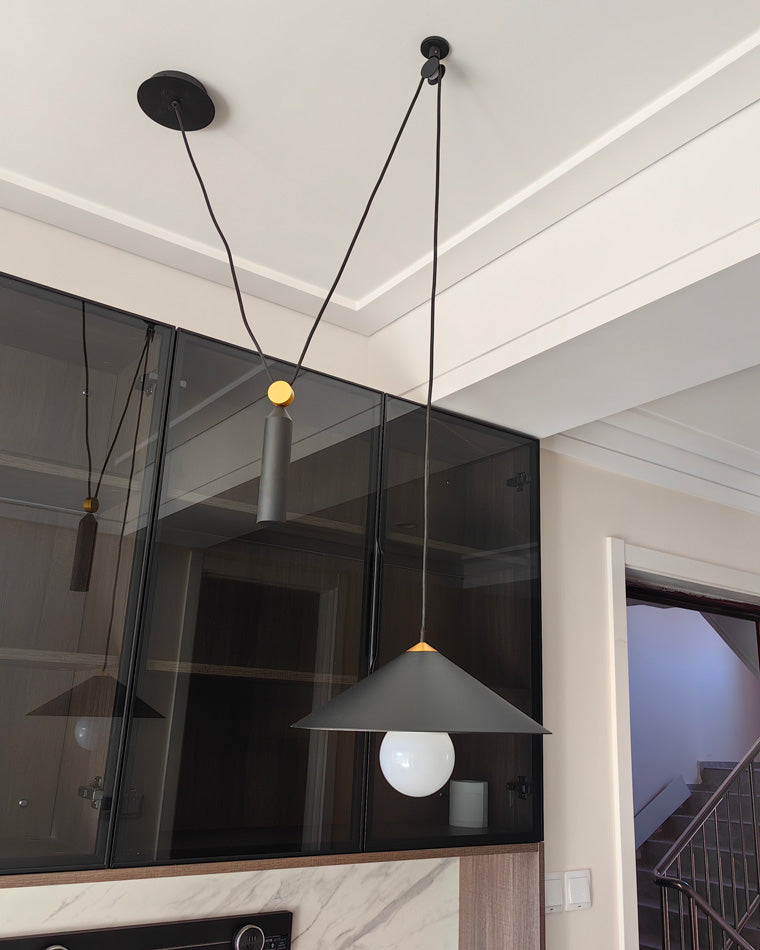 OlveraiCone Counterweight Pulley Swag Pendant Lamp