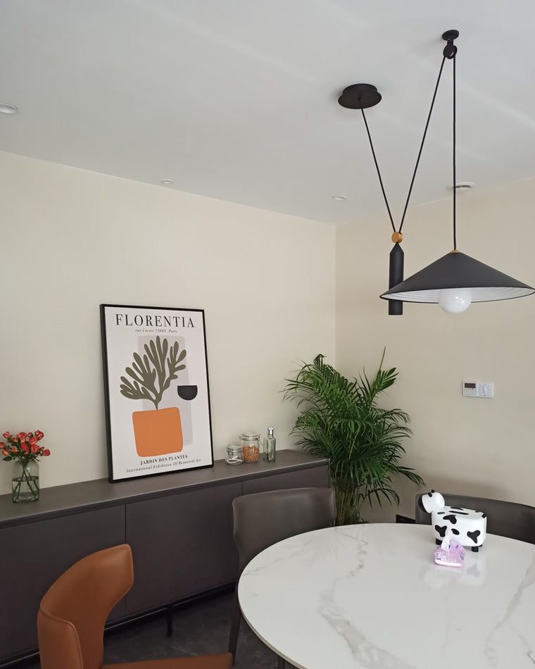 OlveraiCone Counterweight Pulley Swag Pendant Lamp