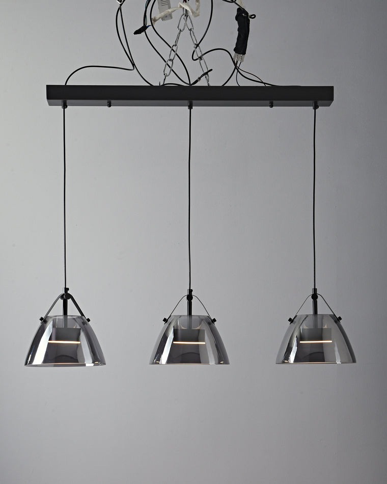 Olverai 3 Light Smoked Glass Pendant Light