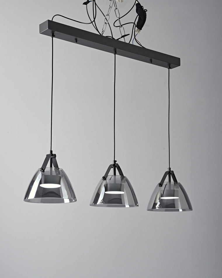 Olverai 3 Light Smoked Glass Pendant Light