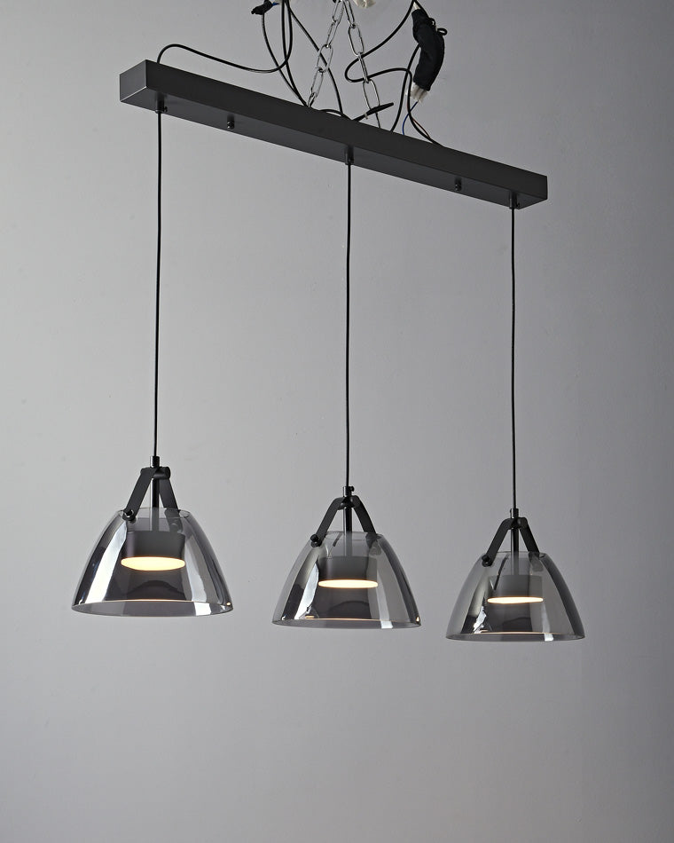 Olverai 3 Light Smoked Glass Pendant Light