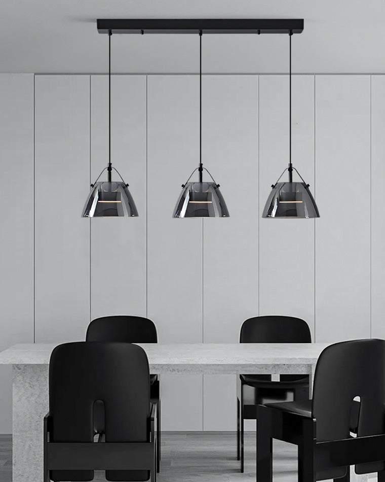 Olverai 3 Light Smoked Glass Pendant Light